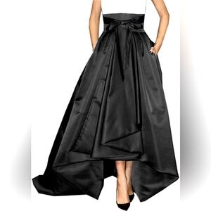 Floor Length High Low Satin Party Skirt